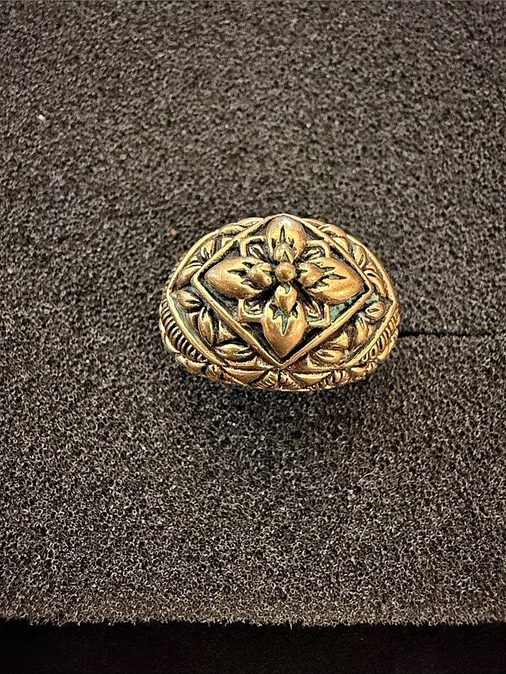 Gold-Tone Floral Statement Ring